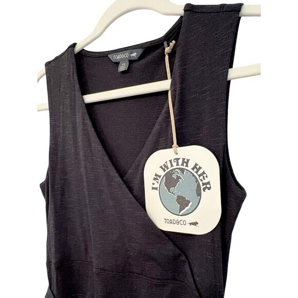 NWT TOAD & CO Dress “Cue” V-Neck Wrap Style Front Tie - Picture 5 of 7